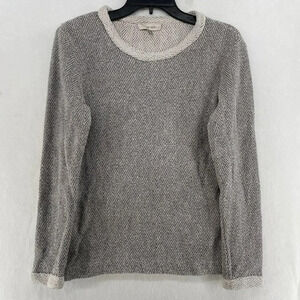 Armour Vert Sweater Women's Sz S Beige Black Chevron Zig-Zag Long Sleeve Organic